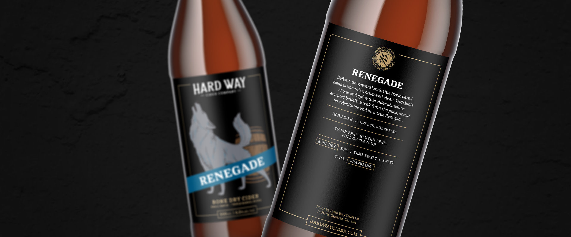 Hard Way Cider Renegade label design