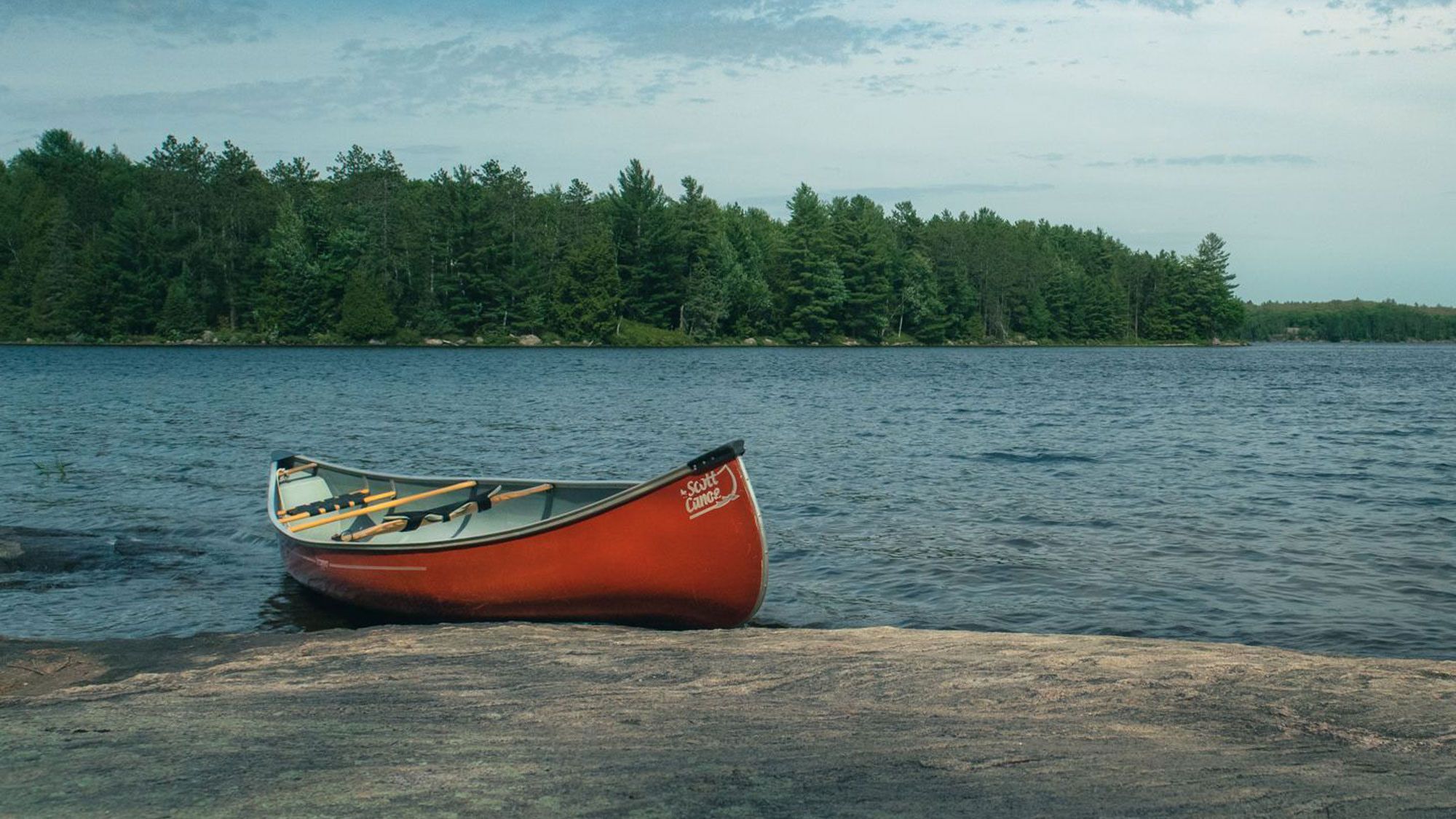 Scott canoe on shore