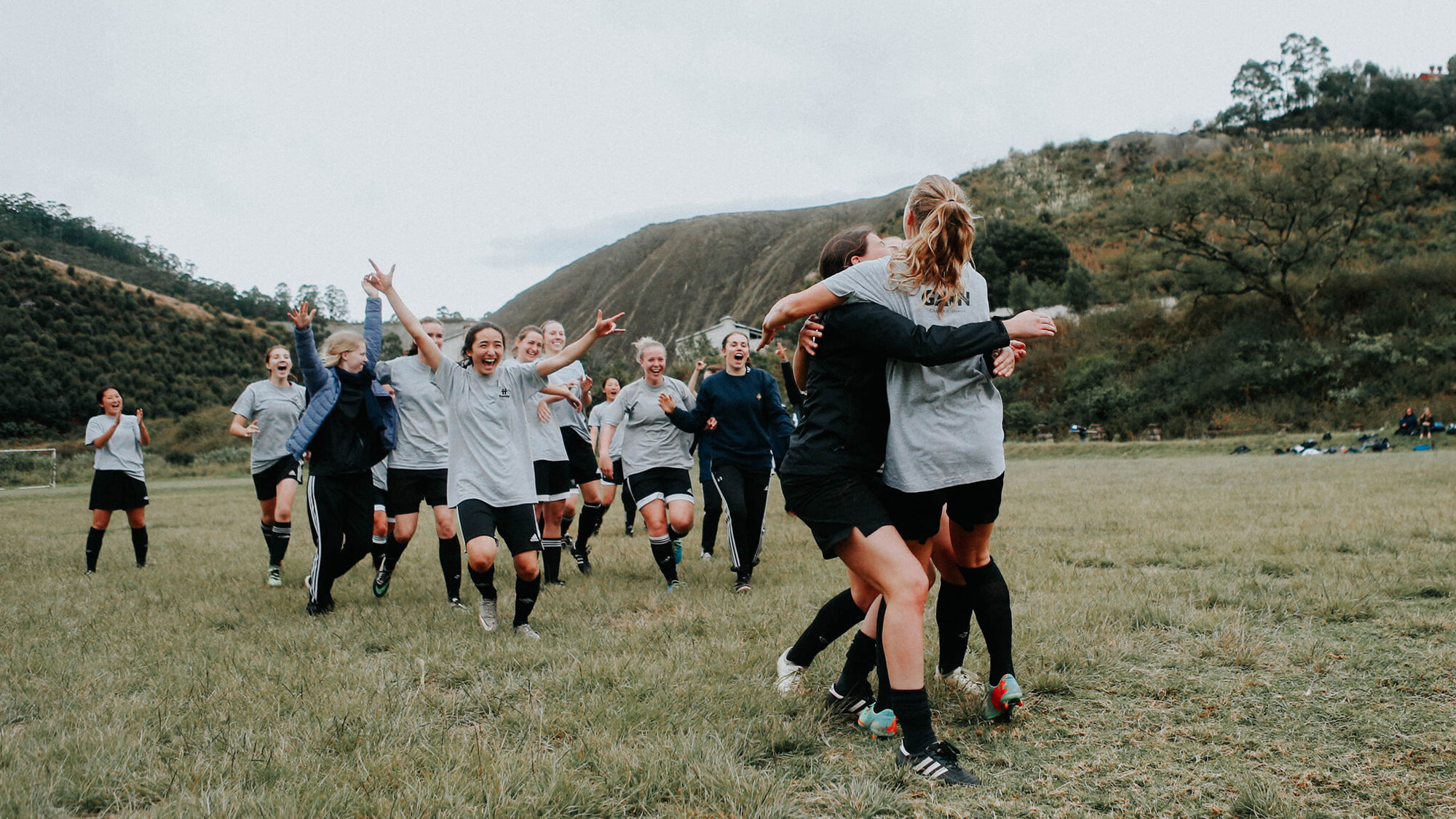 soccer team celebration