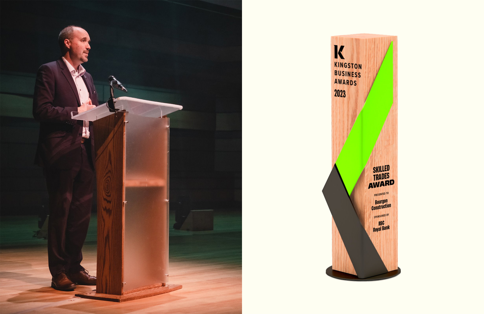 kingston business awards trophy